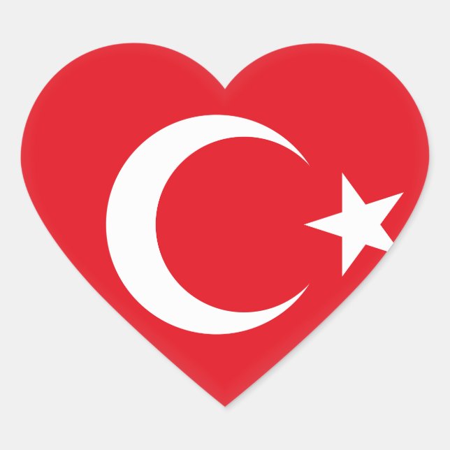 Türkische Flagge Herz-Aufkleber (Vorderseite)