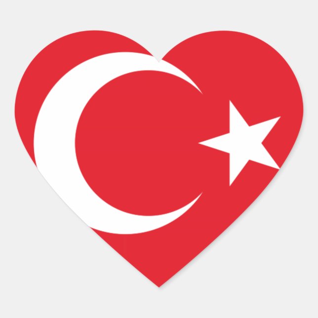 Türkische Flagge Herz-Aufkleber (Vorderseite)