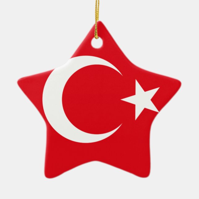 Türkische Flagge Keramik Ornament (Vorne)