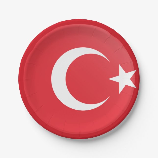 Türkische Flagge Pappteller (Vorderseite)