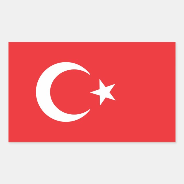 Türkische Flagge Rechteckiger Aufkleber (Vorderseite)