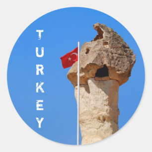Türkische Flagge Runder Aufkleber