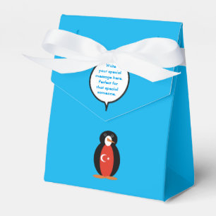 Türkische Flagge Sprechende Ms. Pinguin Personalis Geschenkschachtel