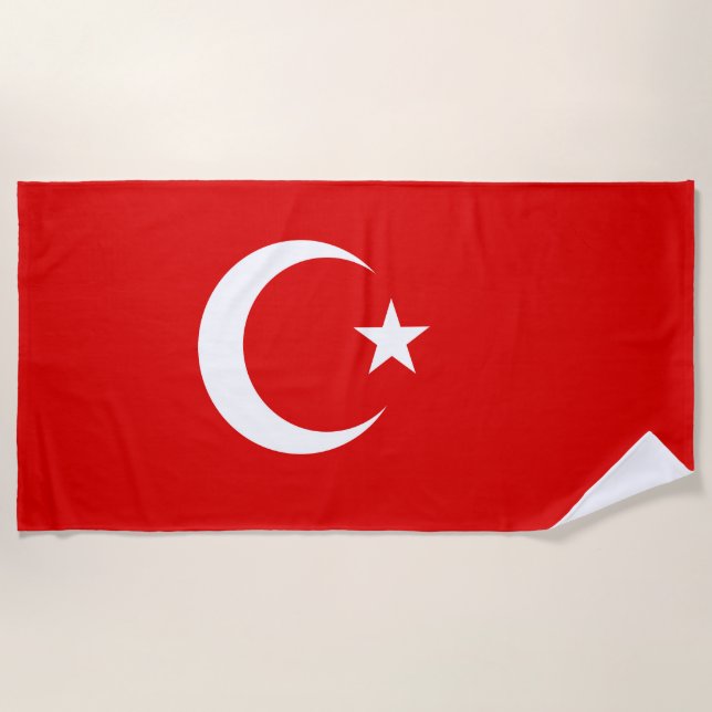Türkische Flagge Strandtuch (Vorderseite)