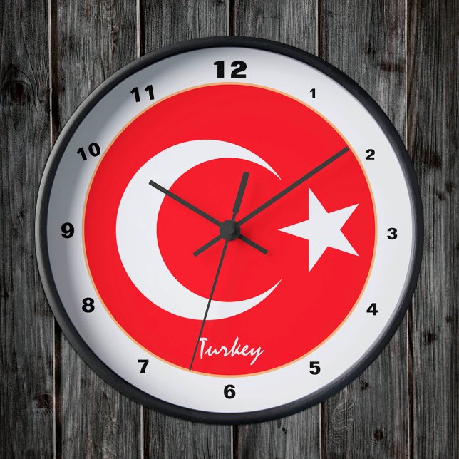 Türkische Flagge, trendige Zuhause /design Uhr (Von Creator hochgeladen)