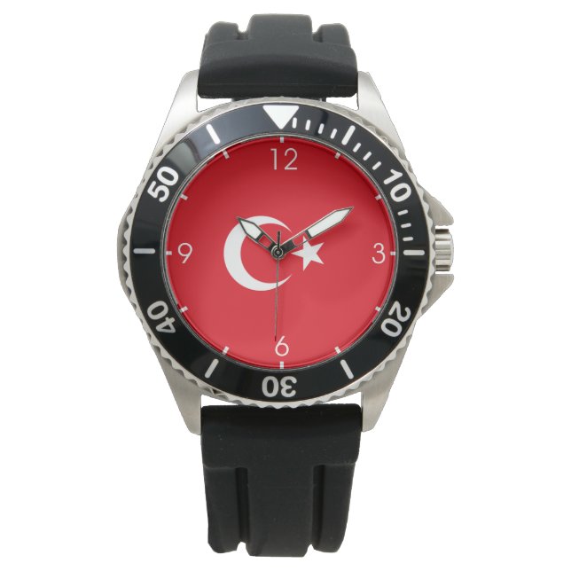 Türkische Flagge (Türkei) Armbanduhr (Vorderseite)