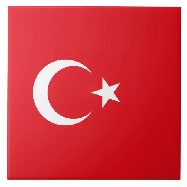 Türkische Flagge (Türkei) Fliese (Vorderseite)