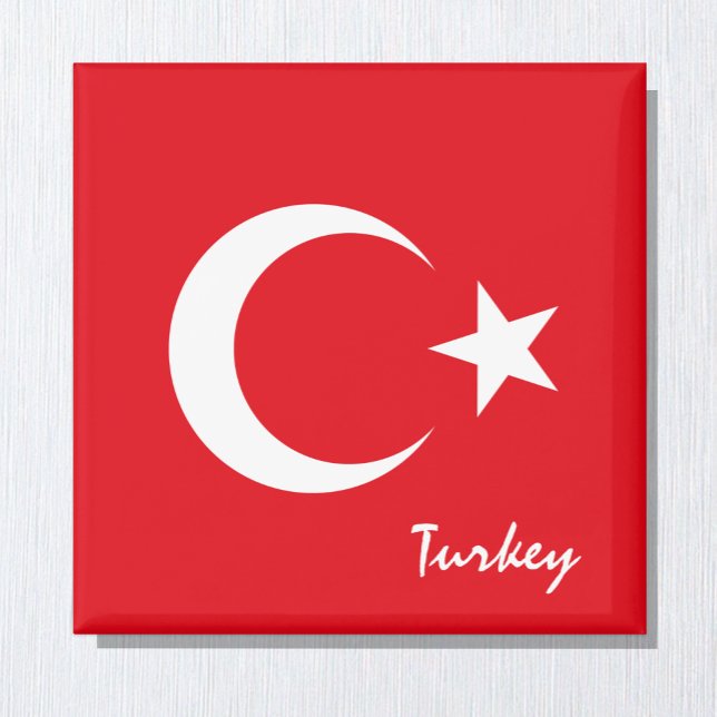 Türkische Flagge / Türkische Urlaubs-/Sportfans Magnet (Von Creator hochgeladen)