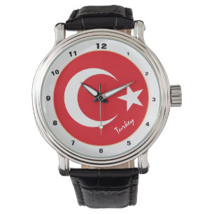 Türkische Flagge und trendige türkische Mode / D Armbanduhr