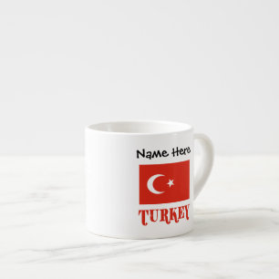 Türkische Flagge und Türkei Personalisiert Espressotasse