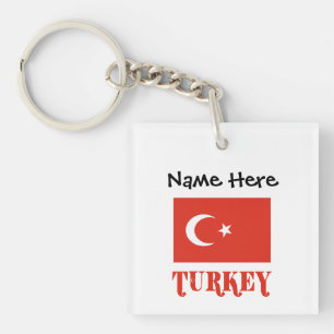 Türkische Flagge und Türkei Personalisiert Schlüsselanhänger