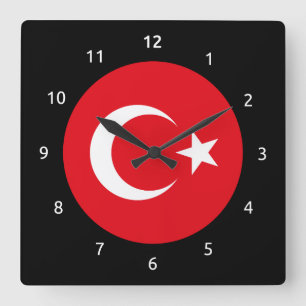 Türkische Flagge Wanduhr