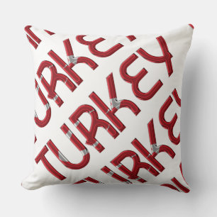 Türkische Flaggentypografie Souvenir Kissen