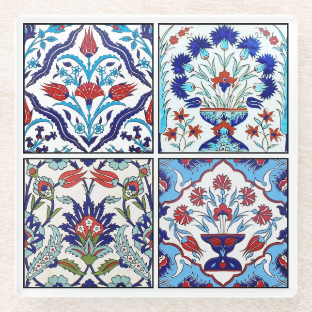 Türkische Fliesenkollektion Glasuntersetzer (Vorderseite)