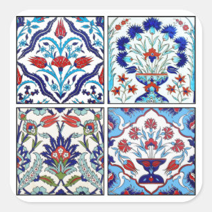 Türkische Fliesenkollektion Quadratischer Aufkleber