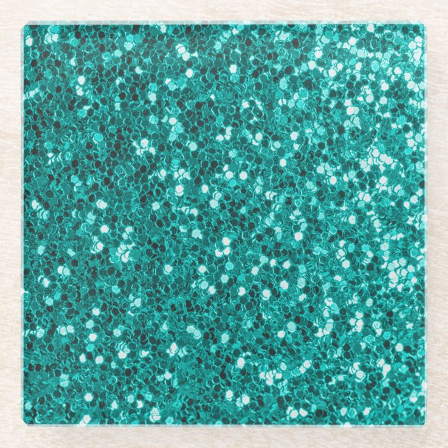 Türkische Glitzern: Helle Nah-Up Foundation Glasuntersetzer (Vorderseite)