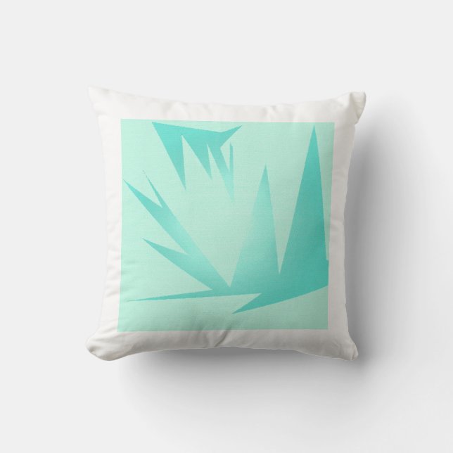 Türkische Grüne blaue Abstrakte Kunst Kissen (Vorderseite)