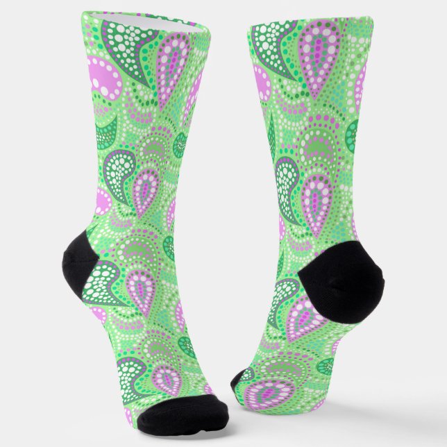 Türkische Gurken abstraktes Polka-Punktmuster Socken (Gewinkelt)