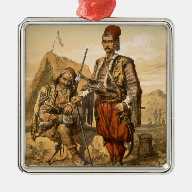 Türkische Infanteristen in der Osmanearmee, Silbernes Ornament (Vorne)