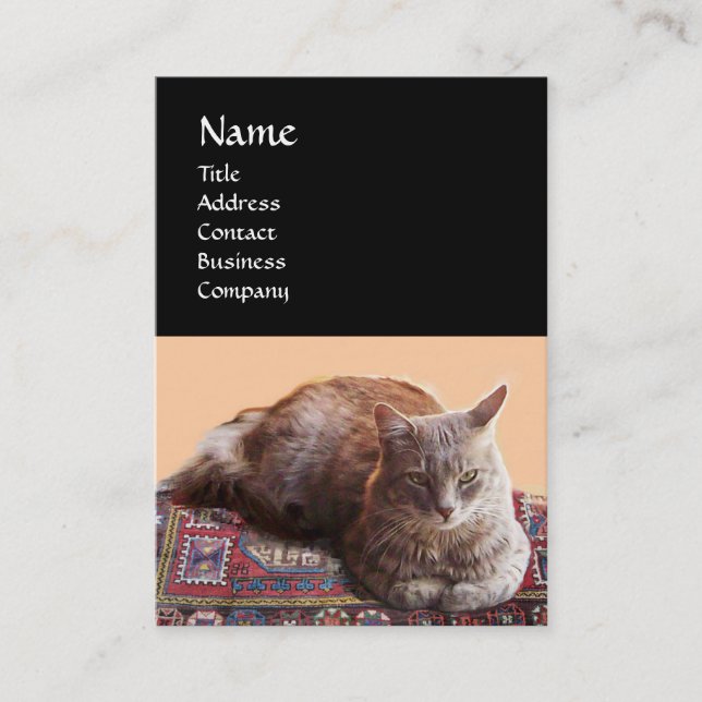 TÜRKISCHE KATZE AUF DEM ALTCARPET-MONOGRAM VISITENKARTE (Vorderseite)