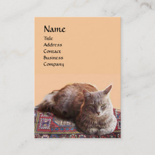 TÜRKISCHE KATZE AUF DEM ALTCARPET-MONOGRAM VISITENKARTE