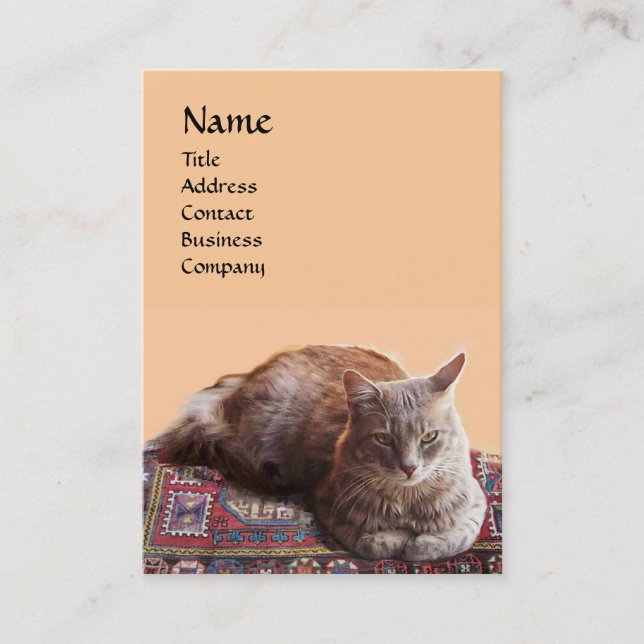 TÜRKISCHE KATZE AUF DEM ALTCARPET-MONOGRAM VISITENKARTE (Vorderseite)