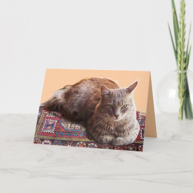 TÜRKISCHE KATZE AUF DEM ALTEN KARPET KARTE (Vorderseite)