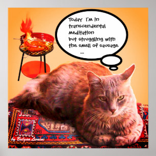 TÜRKISCHE KATZE IN TRANSZENDENTALER MEDITATION POSTER