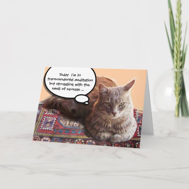 TÜRKISCHE KATZE IN ÜBERSCHREITENDER MEDITUNG KARTE (Vorderseite)