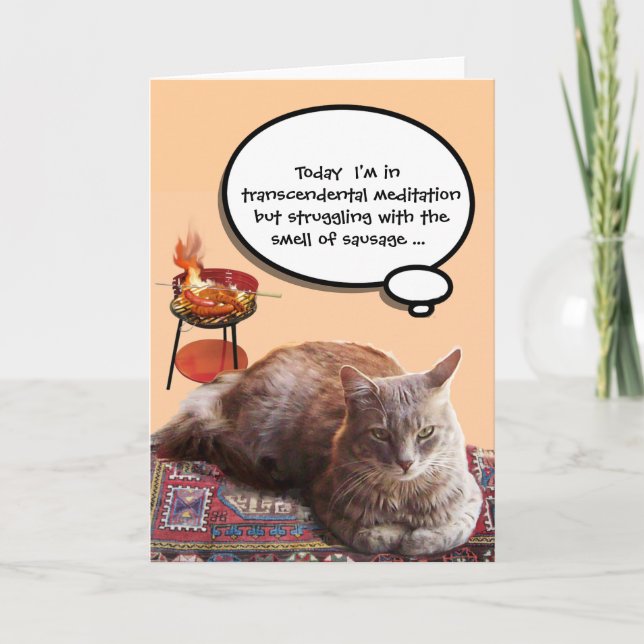 TÜRKISCHE KATZE IN ÜBERSCHREITENDER MEDITUNG KARTE (Vorderseite)