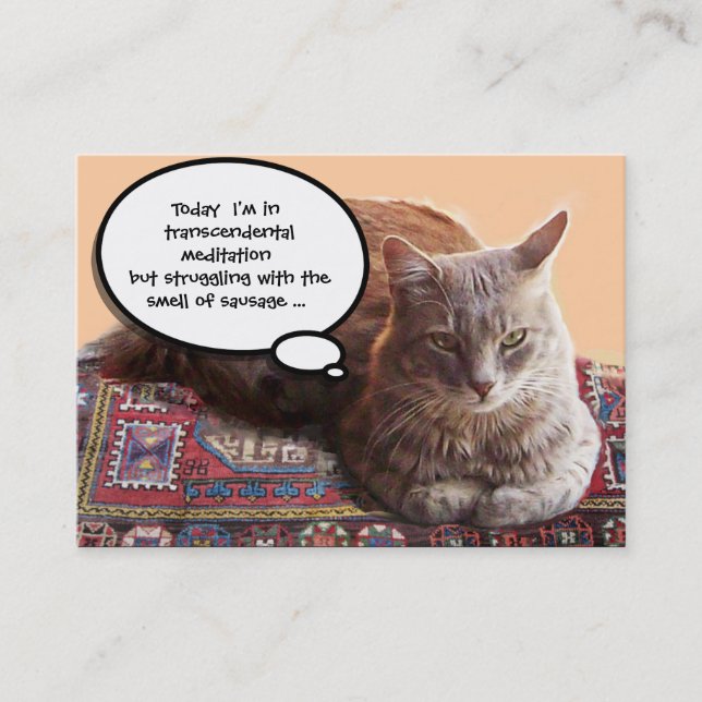 TÜRKISCHE KATZE IN ÜBERSCHREITENDER MEDITUNG VISITENKARTE (Vorderseite)