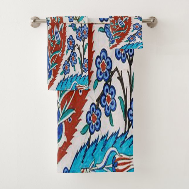 Türkische Keramik Floral Badhandtuch Set (Insitu)