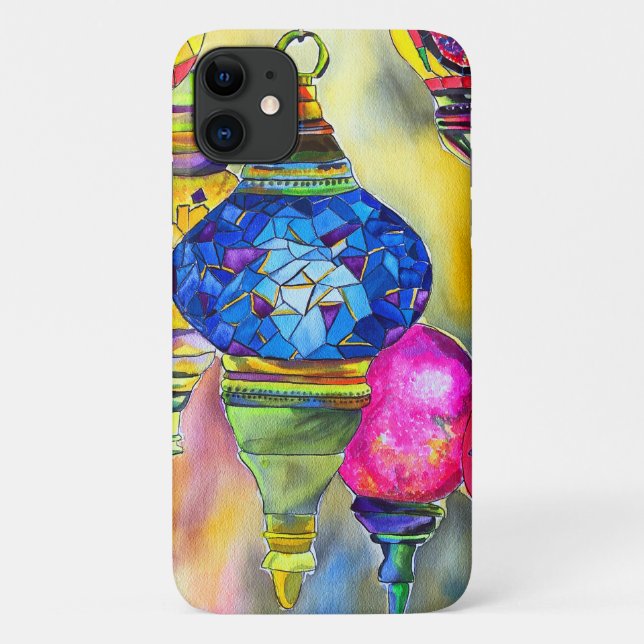 Türkische Lampen Mosaik Aquarell Kunst Case-Mate iPhone Hülle (Rückseite)