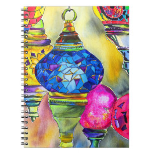 Türkische Lampen Mosaik Aquarell Kunst Notizblock