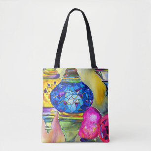 Türkische Lampen Mosaik Aquarell Kunst Tasche