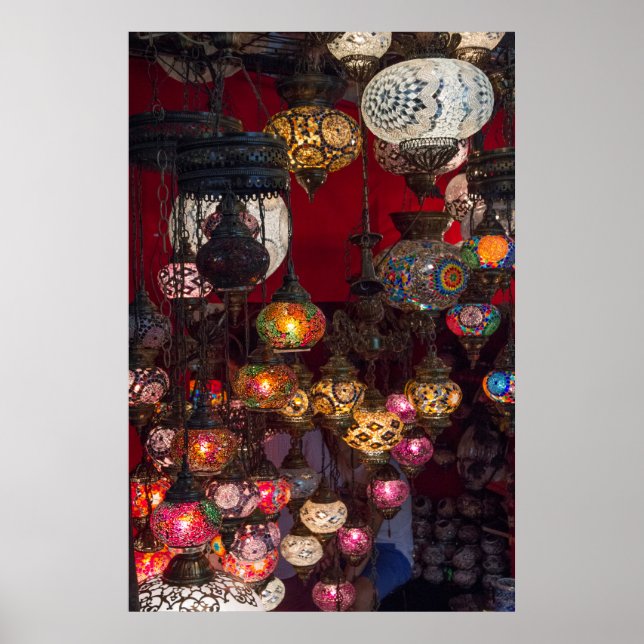 Türkische Laternen auf dem Markt Poster (Vorne)
