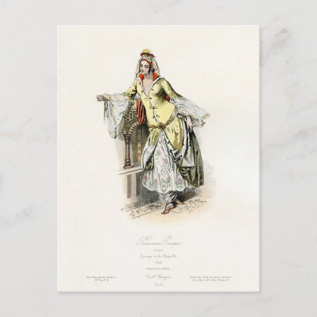 Türkische Prinzessin - Mode aus dem 17. Jahrhunder Postkarte (Vorderseite)