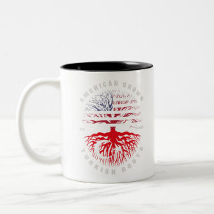 Türkische Roots-Fahne Zweifarbige Tasse