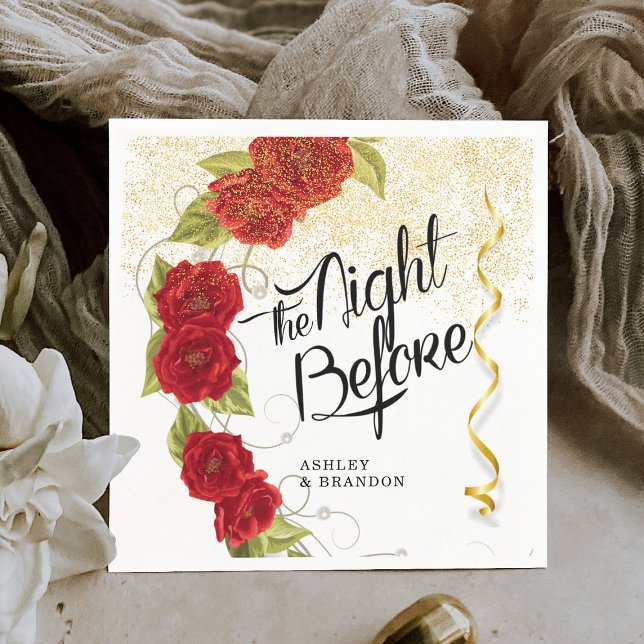 Türkische Rose florieren die Nacht vor Napkins Serviette (Von Creator hochgeladen)