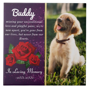 Türkische Rose Pet Loss Memorial Geschenk Fliese