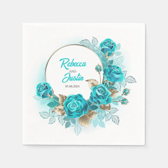 Türkische Rose Tiffany Floral Modern Boho Napkins Serviette (Vorderseite)