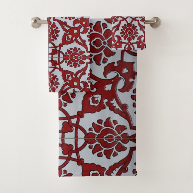 Türkische Rote Keramik Badhandtuch Set (Insitu)