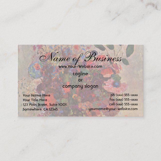 Türkische Vase von Odilon Redon Visitenkarte (Vorderseite)