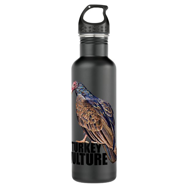 Türkische Vulture Buzzard Illustration Edelstahlflasche (Vorderseite)