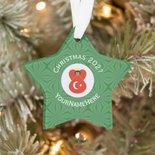 Türkischer Engel Weihnachtsflagge Personalisiert  Ornament