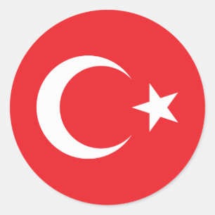 Türkischer Flaggen-Kreis Runder Aufkleber