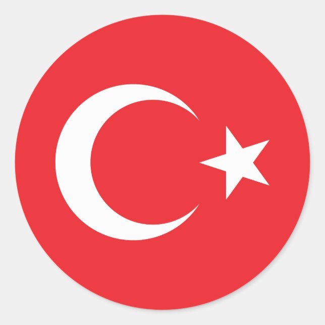 Türkischer Flaggenzirkel Runder Aufkleber (Vorderseite)