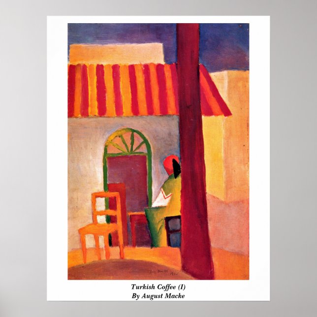 Türkischer Kaffee (I) von August Macke Poster (Vorne)
