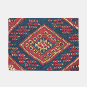 Türkischer Kilim Tepet Rug Antique Red Blue Fußmatte