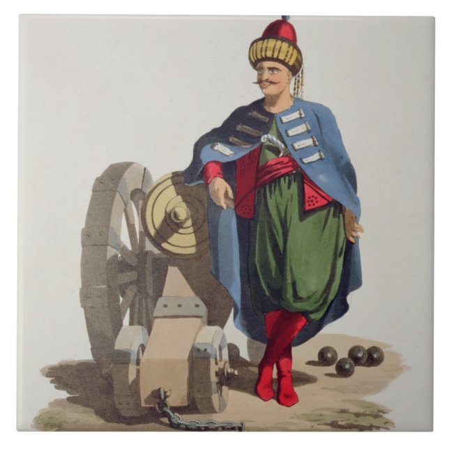 Türkischer Soldat, 'von den Kostümen vom Fliese (Vorderseite)